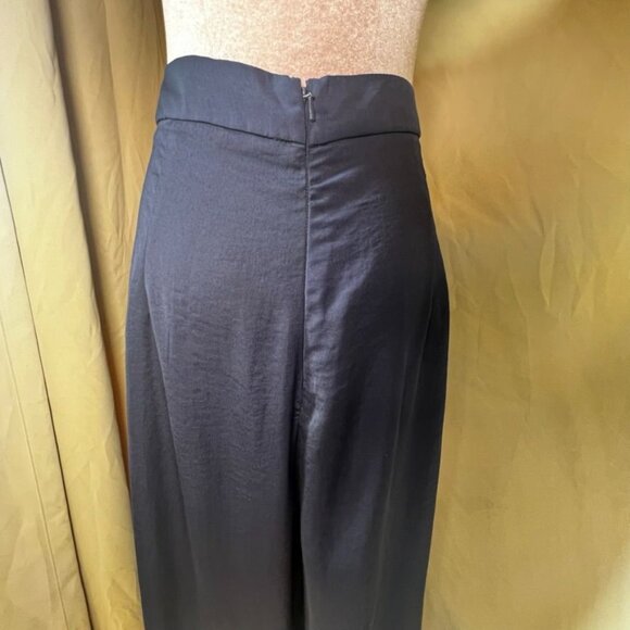 Sheike  Navy Blue  Satin  Ruffle  Crop  Pants  Womens Size 10 - Picture 10 of 16